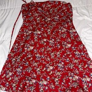 Floral tie shoulder cami dress